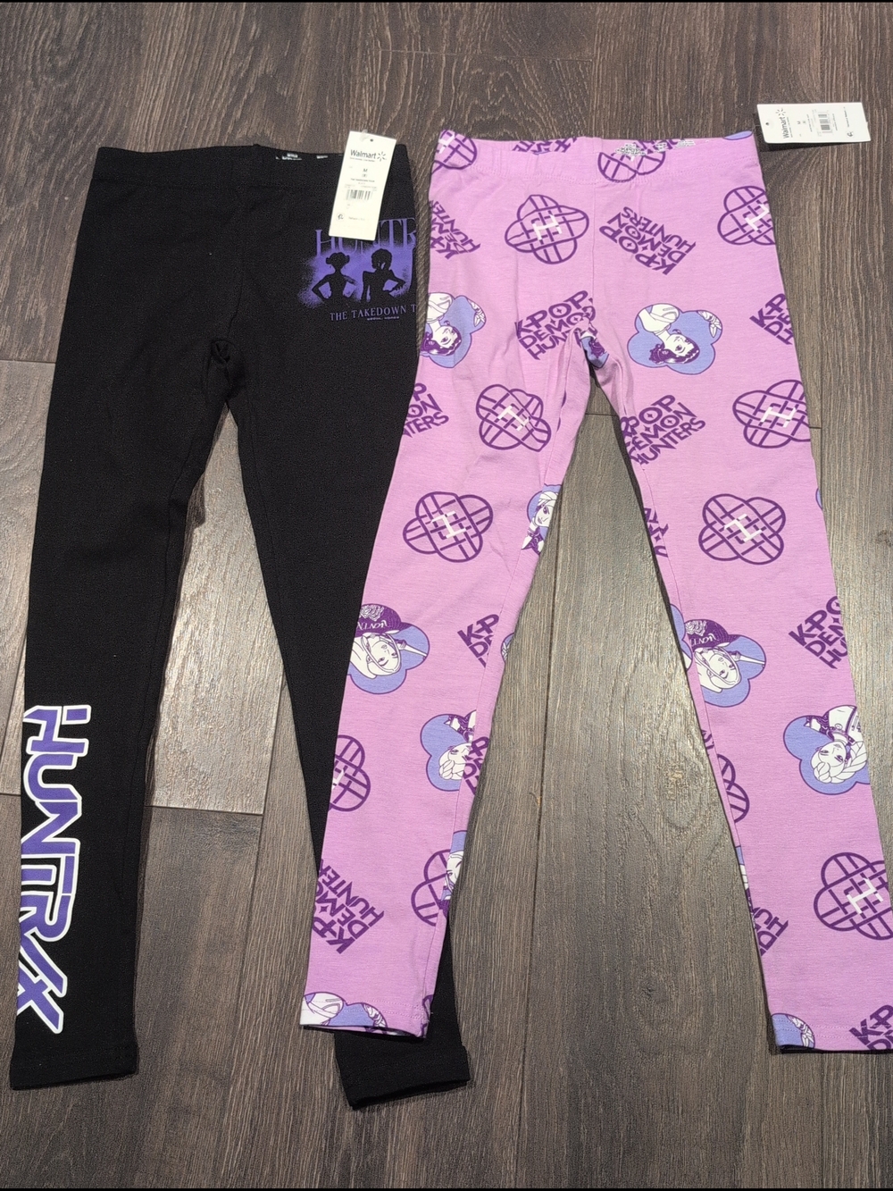 2 Pack-KPop Demon Hunters Girls' Huntrix Icon Graphic Leggings, Size M (8) NWT
